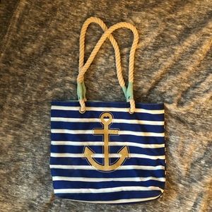 Striped Anchor Beach Bag